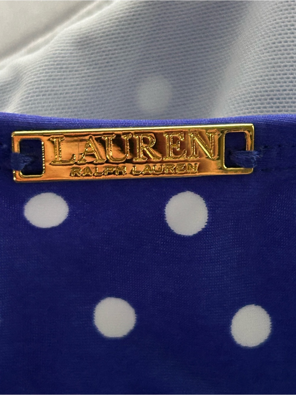 Lauren Ralph Lauren Retro Polka Dot One Piece Swimsuit Size 14 New Gold Label - Picture 3 of 12